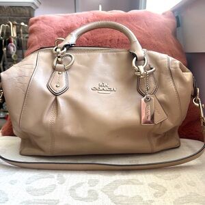 Coach Colette Tan Leather Satchel/Crossbody Bag
